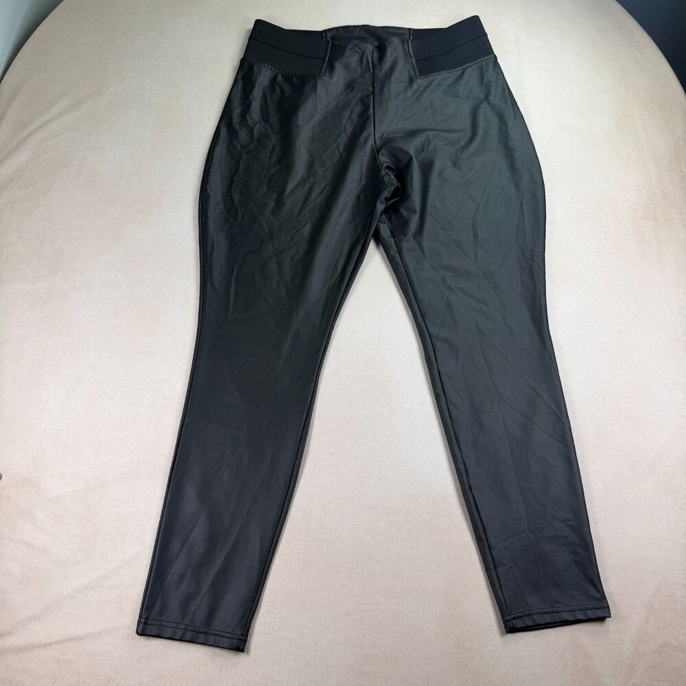 Simply Vera Vera Wang High Waist Coated Faux Leather Leggings Black XL NWT